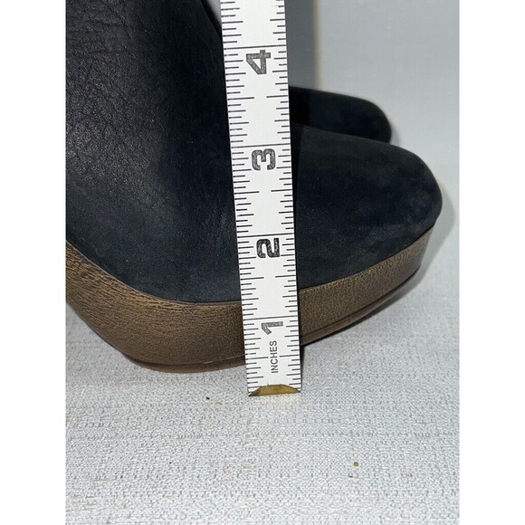 Black Leather Slingback Chunky Platform Mules Clogs Sz. 38/7 - Picture 7 of 8